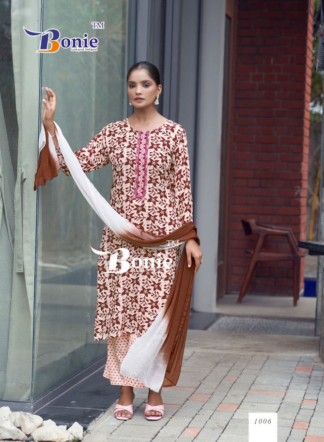 Guzarish By Bonie Rayon Printed Kurti With Bottom Dupatta Wholesale Shop in Surat